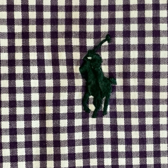 Ralph Lauren Custom Fit Purple Gingham Button-Down‎ Shirt XL Long Sleeve - Picture 7 of 12